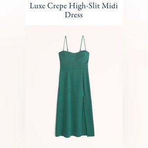 Abercrombie and Fitch Luxe Crepe High-Slit Midi Dress